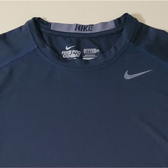 Nike Pro Combat DRI-FIT Dark Navy Shirt - Picture 8 of 13